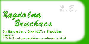 magdolna bruchacs business card